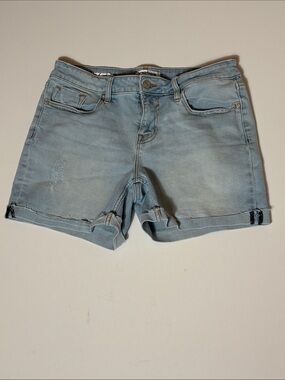 VIGOSS Marley Short Light Wash Distressed Cuffed Denim Shorts Size 28